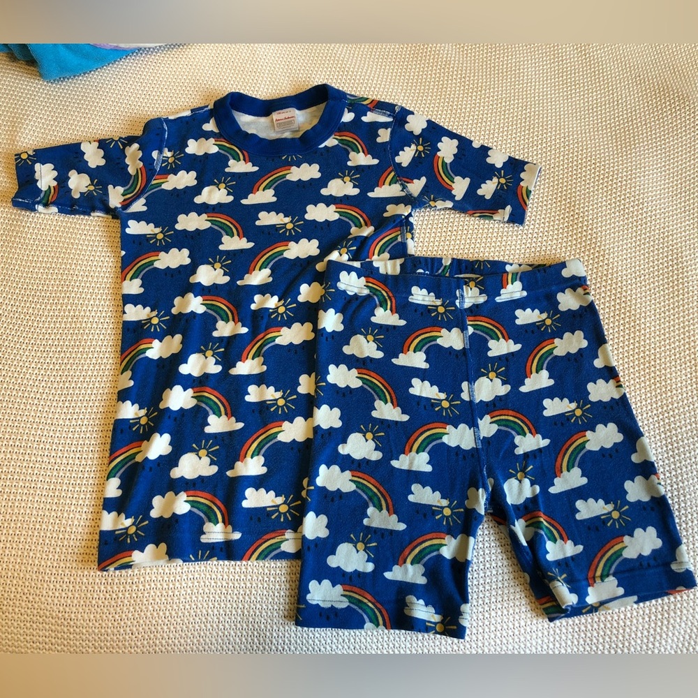 Hanna Andersson Two-Piece Pajama Set Rainbow Clouds
